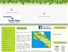 Tablet Screenshot of embajadacostaricaenperu.org